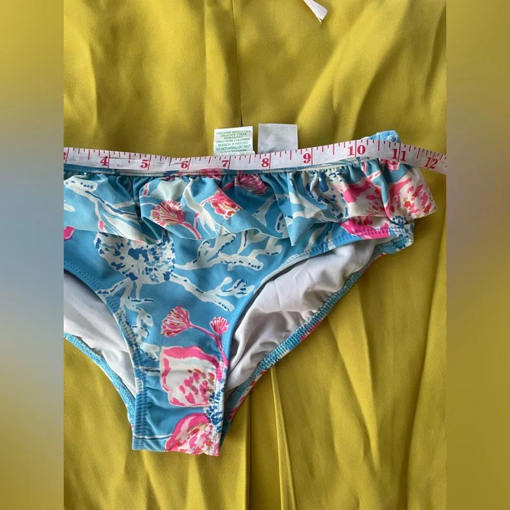 Lilly Pulitzer Blue and Pink Floral Bikini Bottom